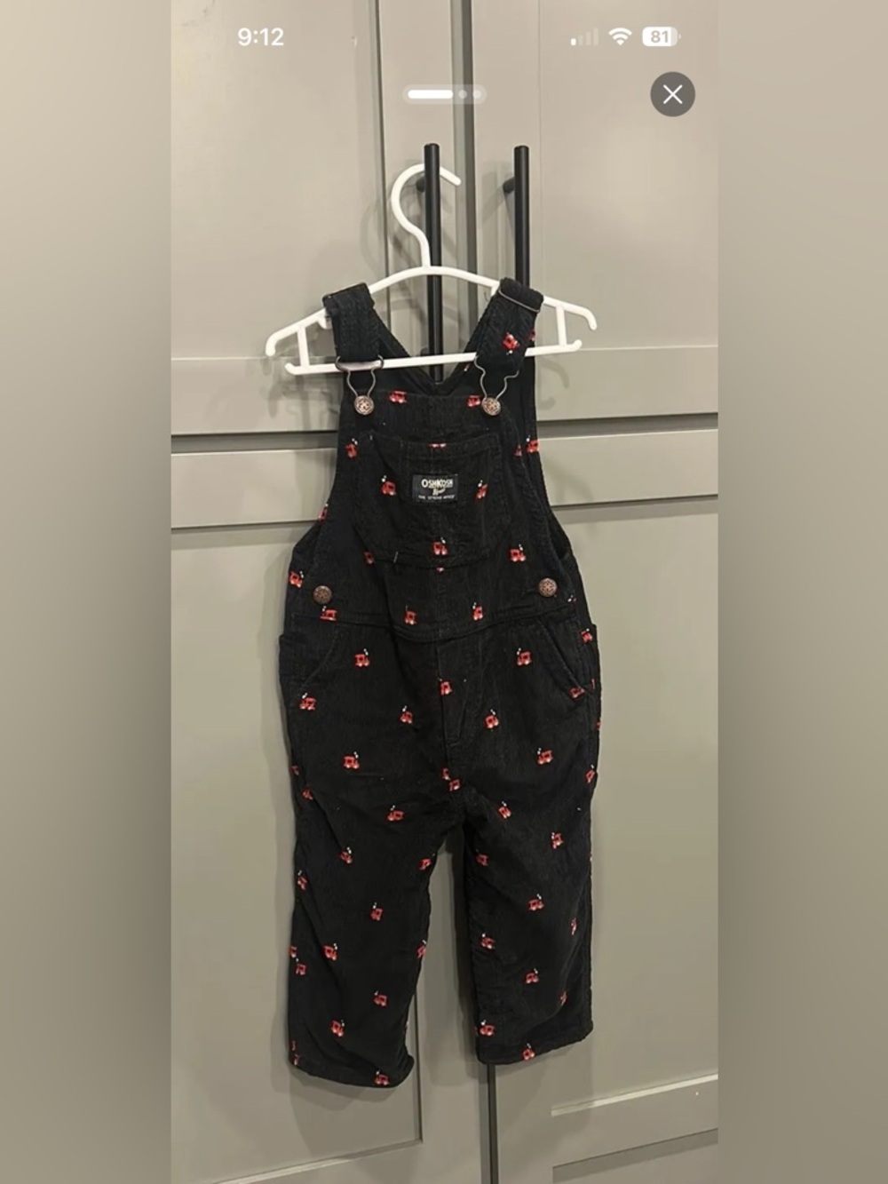 18 month Oshkosh cord overall